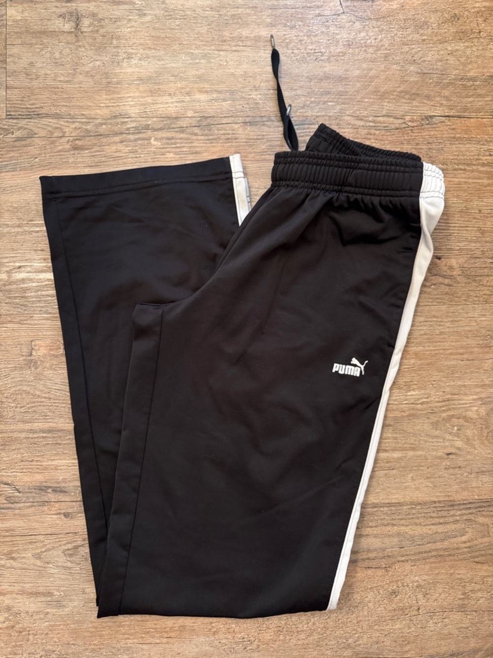 Puma Black Jogger Fleece lined Pants with White Side Stripe